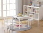 Wooden 2-in-1 Children's Building Block Activity Table and Chair Set